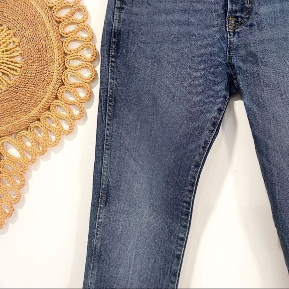 Y2K Gap Slim Straight Vintage Classic Mom Jeans Mid rise medium acid wash - Picture 6 of 10